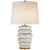 Phoebe Stacked Table Lamp in Antiqued White with Linen Shade - Salisbury & Manus