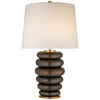 Phoebe Stacked Table Lamp in Crystal Bronze with Linen Shade - Salisbury & Manus