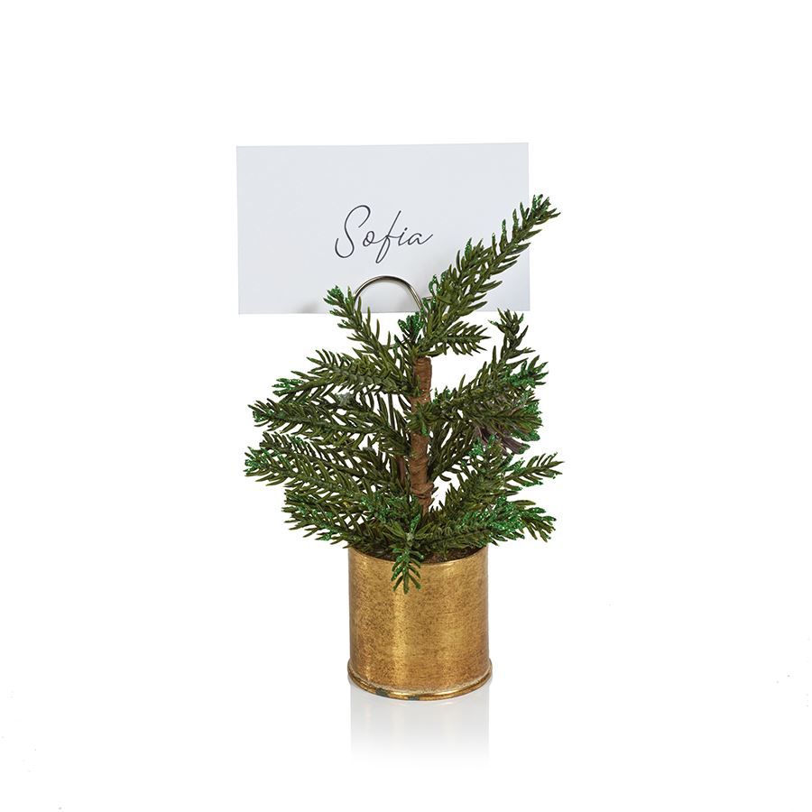 Pine in Gold Bucket Place Card Holder - Salisbury & Manus