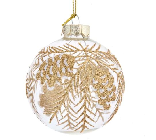 Pinecone 3&quot; Gold and Glass Ornament