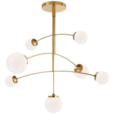 Prescott Large Mobile Chandelier in Polished Nickel with Clear Glass - Salisbury & Manus