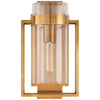 Presidio Caged Small Sconce in Hand-Rubbed Antique Brass with Clear Glass - Salisbury & Manus