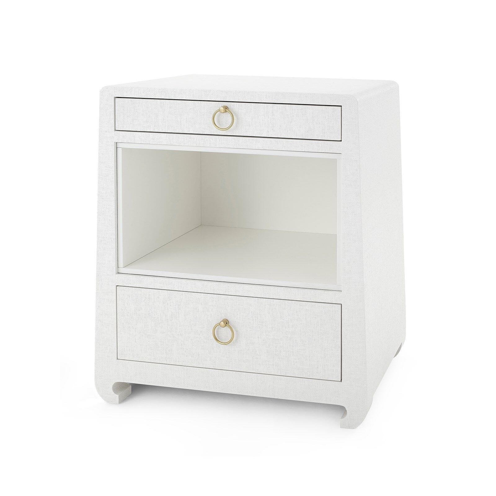 QING 2-DRAWER SIDE TABLE, CHIFFON WHITE