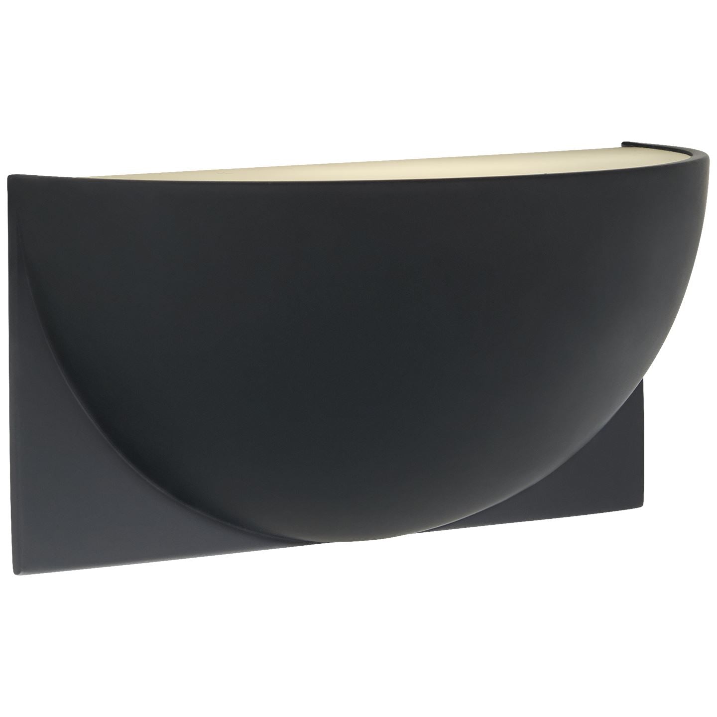Quarter Sphere Small Up Light in Matte Black with Frosted Glass - Salisbury & Manus