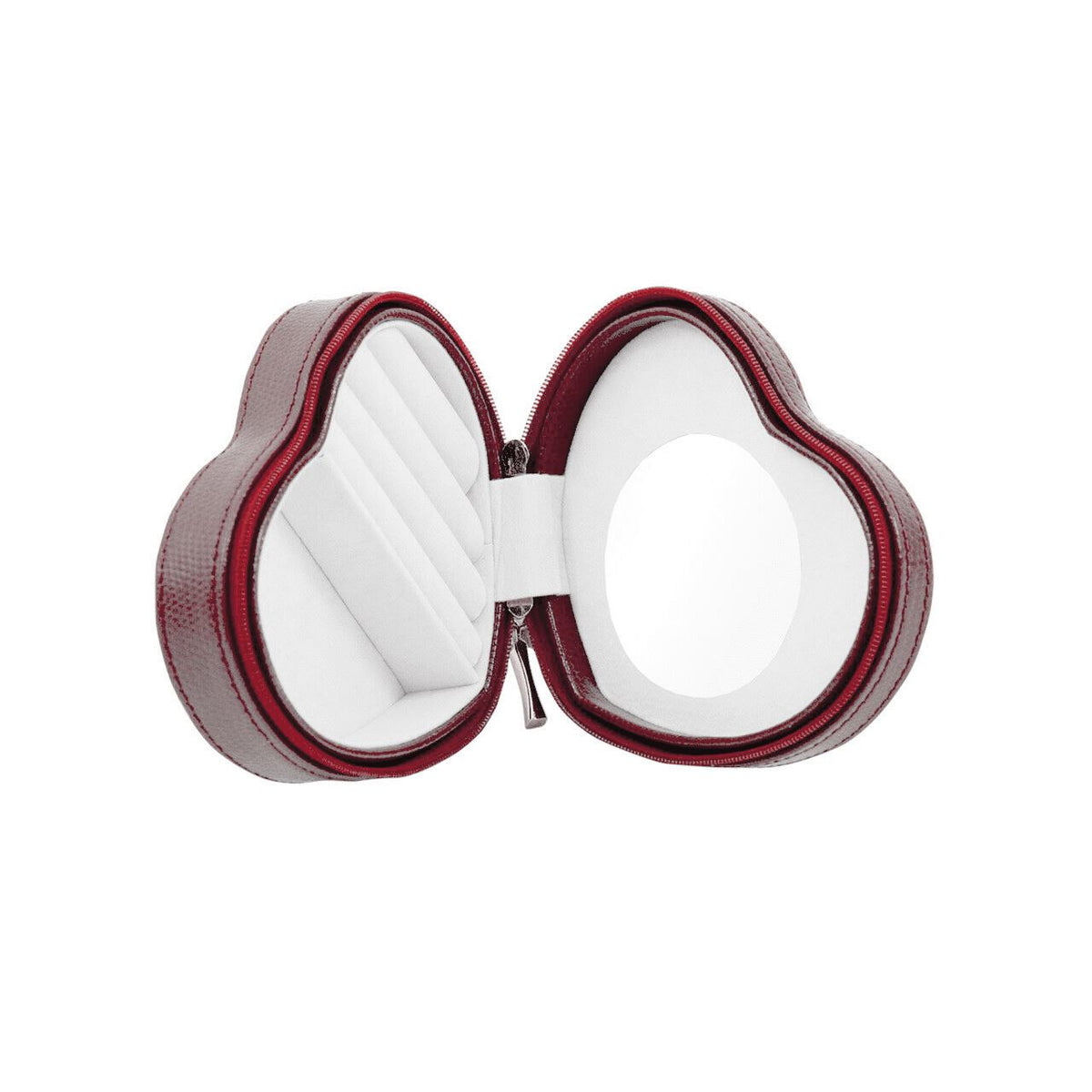 Red Lizard Leather Heart Shaped Jewelry Box - Salisbury & Manus