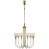 Reverie Medium Single Tier Chandelier in Clear Ribbed Glass and Antique-Burnished Brass - Salisbury & Manus