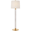 Riga Buffet Lamp in Crystal and Hand-Rubbed Antique Brass with Linen Shade - Salisbury & Manus