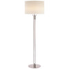 Riga Floor Lamp in Clear Glass and Polished Nickel with Linen Shade - Salisbury & Manus