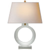 Ring Form Large Table Lamp in Crystal with Natural Paper Shade - Salisbury & Manus