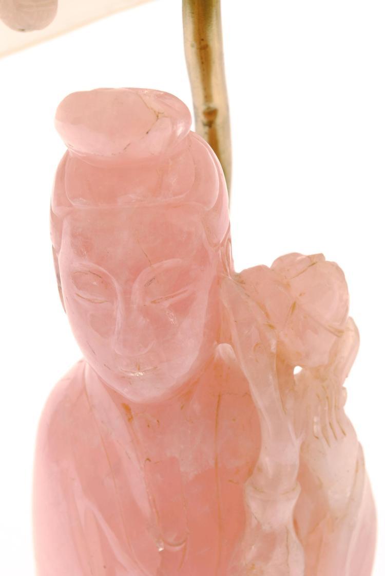 Rose Quartz Table Lamp with Silk Shade - Salisbury & Manus