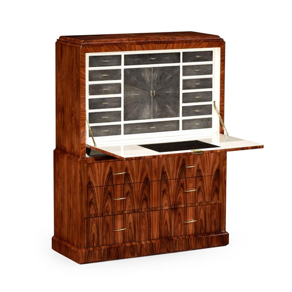 ROSEWOOD ART DECO SECRETAIRE with SHAGREEN INTERIOR - Salisbury & Manus