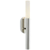 Rousseau Small Bath Sconce in Polished Nickel with Etched Crystal - Salisbury & Manus