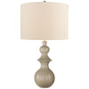 Saxon Large Table Lamp in Dove Grey with Cream Linen Shade - Salisbury & Manus
