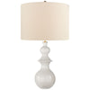 Saxon Large Table Lamp in New White with Cream Linen Shade - Salisbury & Manus