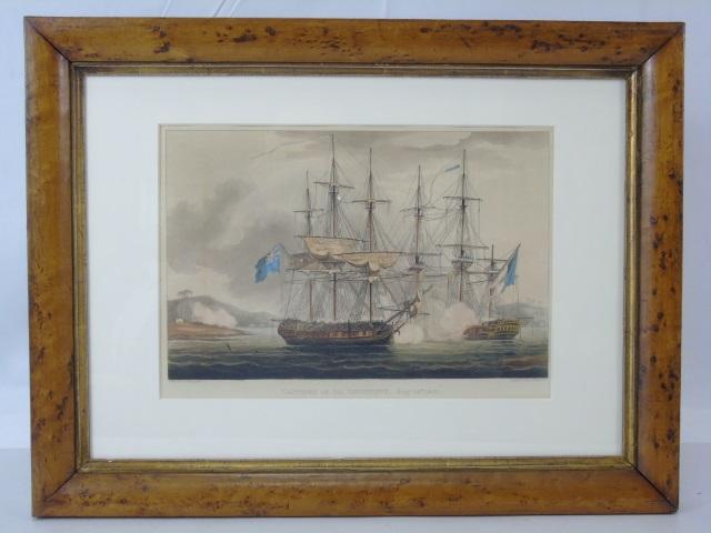 Set of Four Antique 19th C Marine Schooner Prints in Antique Birds Eye Maple  Frames. - Salisbury & Manus