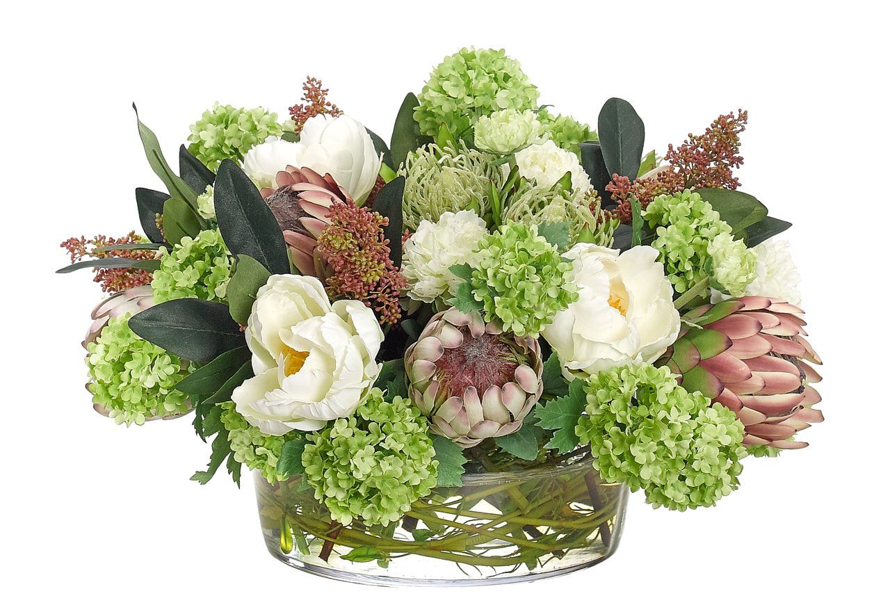 Silk Multi Floral in Glass Vase - Salisbury & Manus