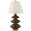 Smith Large Table Lamp in Matte Bronze with Natural Percale Shade - Salisbury & Manus