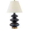 Smith Large Table Lamp in Mixed Blue Brown with Natural Percale Shade - Salisbury & Manus