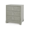 SPEARS 3-DRAWER SIDE TABLE, GREY CHEVRON WEAVE