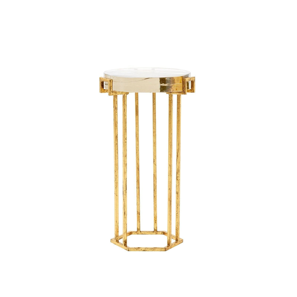 SPECTRUM ROUND SIDE TABLE, GOLD LEAF