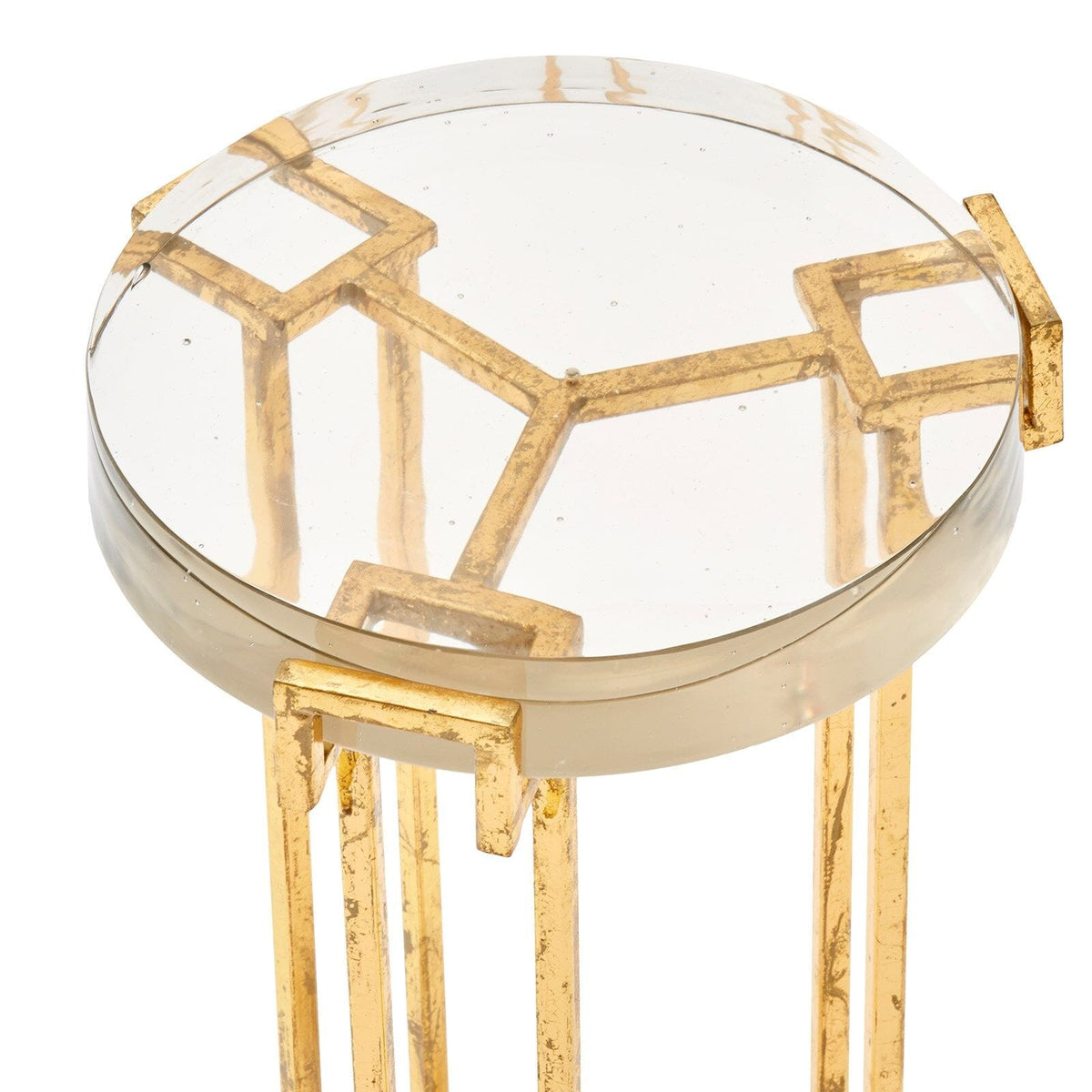 SPECTRUM ROUND SIDE TABLE, GOLD LEAF