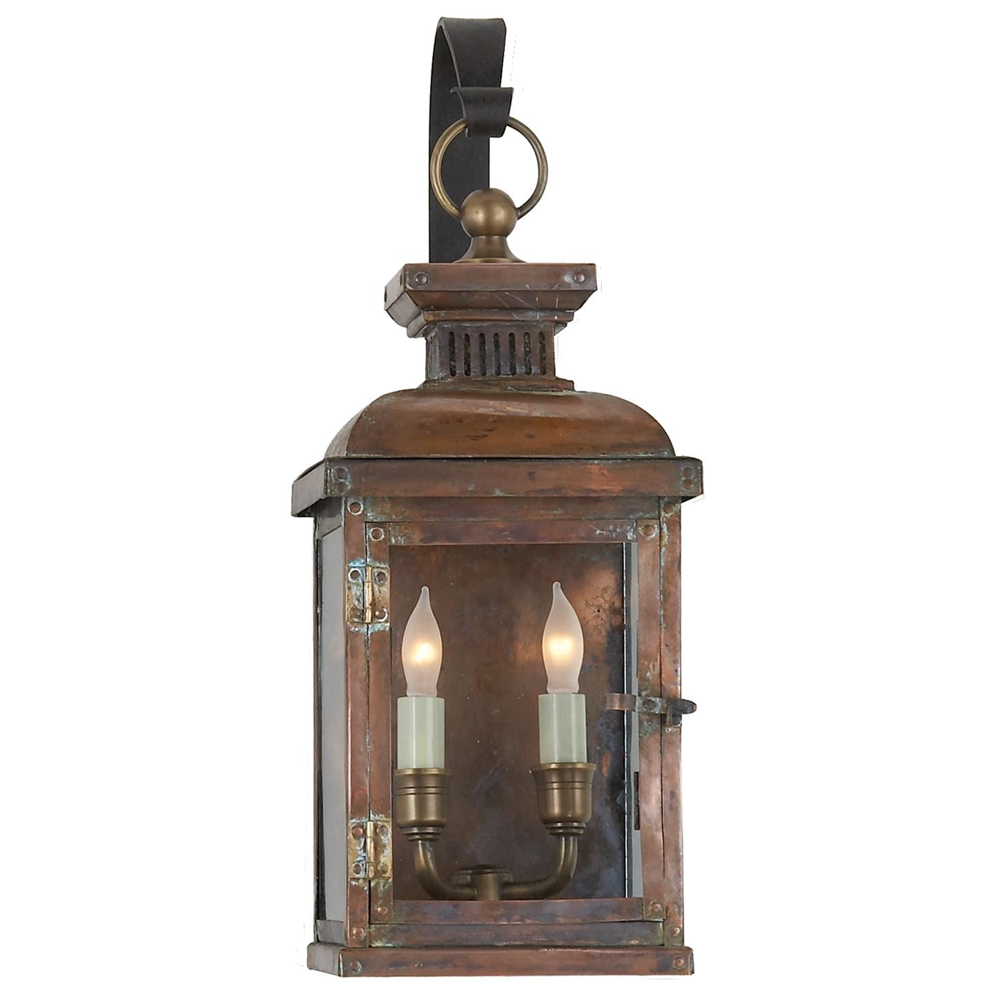 Suffork Small Scroll Arm Lantern in Natural Copper - Salisbury & Manus