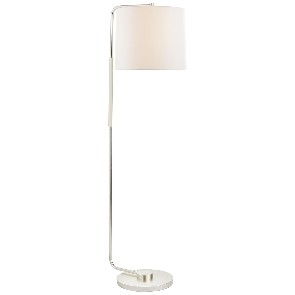 Swing Articulating Floor Lamp in Soft Silver with Linen Shade - Salisbury &amp; Manus