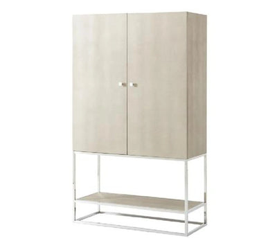 Theodore Alexander Townsend Bar Cabinet Overcast & Nickel