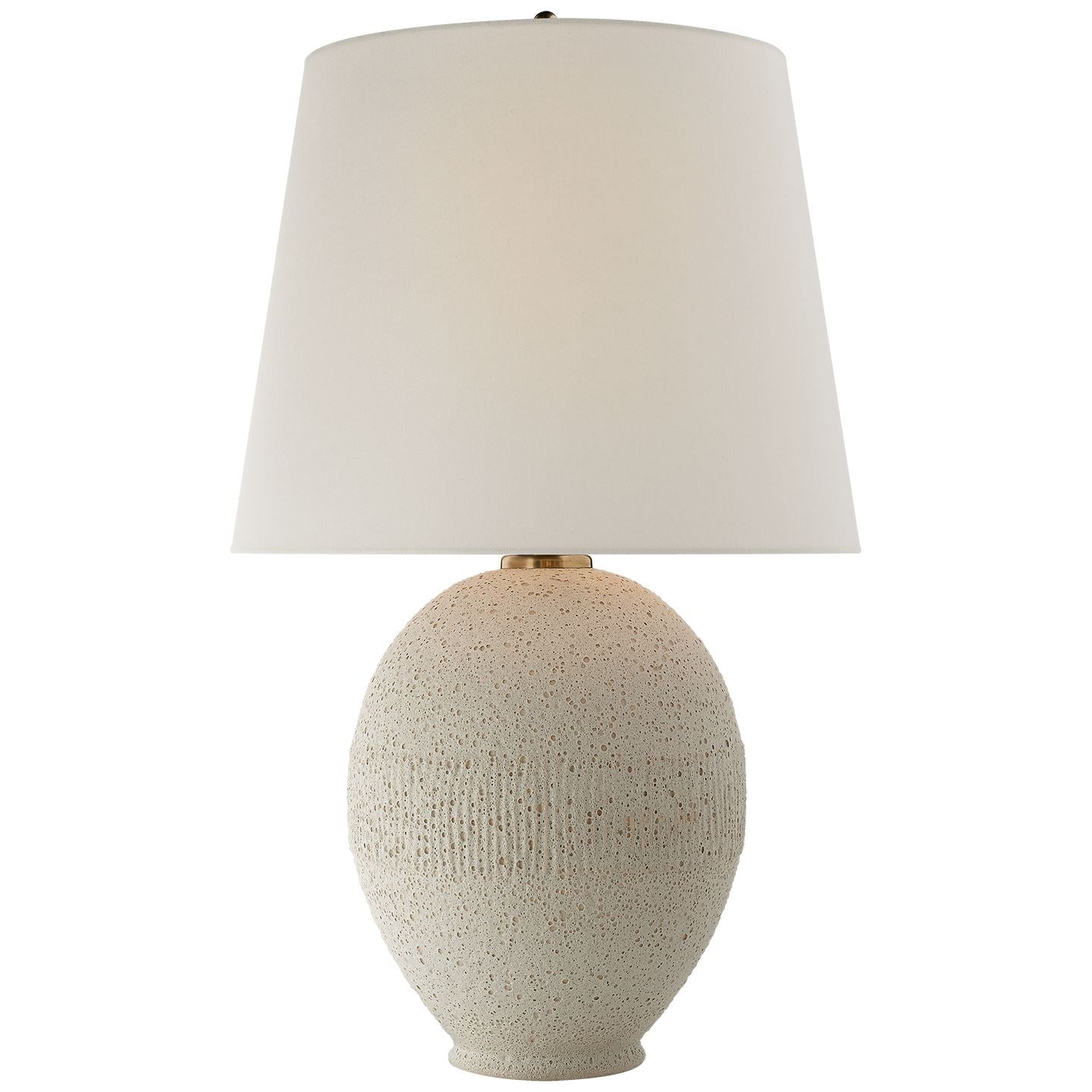 Toulon Table Lamp in Volcanic Ivory with Linen Shade - Salisbury & Manus