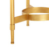 TREFOIL SIDE TABLE, WHITE AND GOLD LEAF