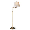 Triple Swing Arm Floor Lamp in Hand-Rubbed Antique Brass with Natural Paper Shade - Salisbury & Manus