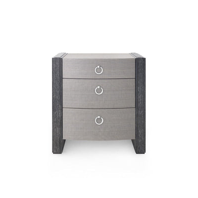 VICTORIA 3-DRAWER SIDE TABLE, ASH GRAY SHIMMER