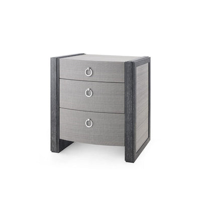 VICTORIA 3-DRAWER SIDE TABLE, ASH GRAY SHIMMER