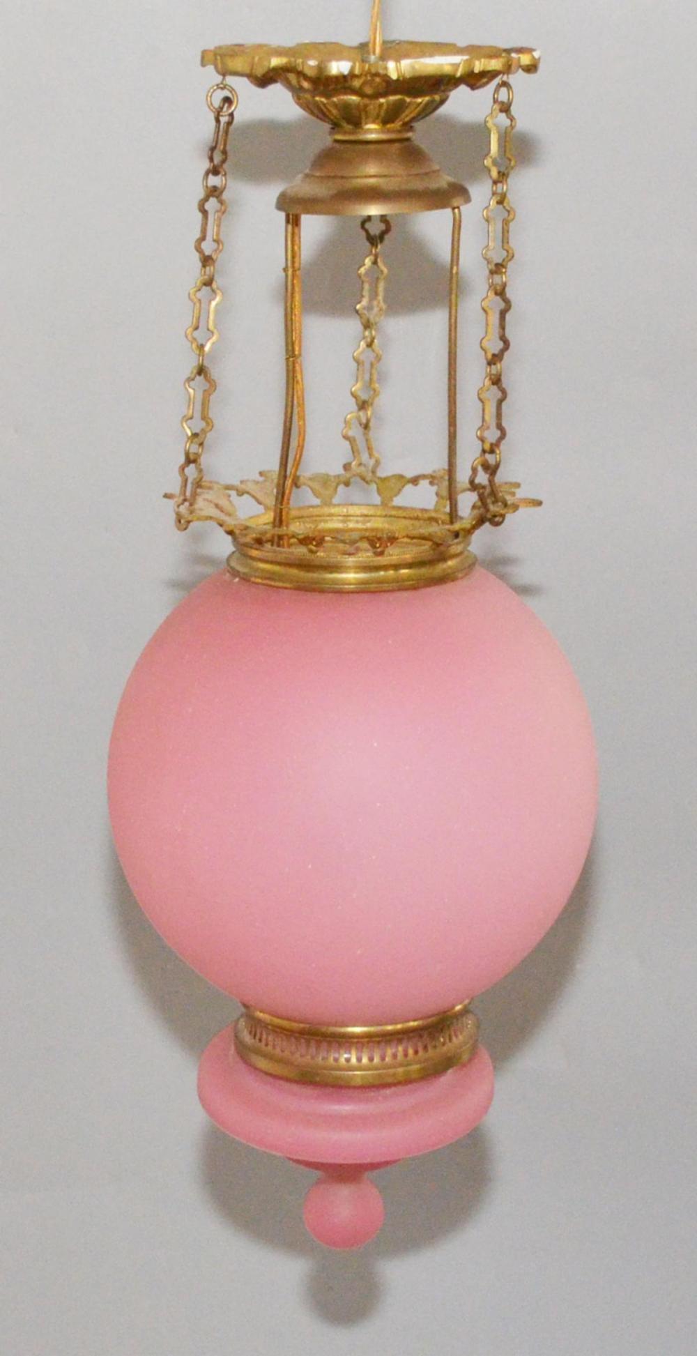 Victorian Satin Glass Hanging Chandelier - Salisbury & Manus