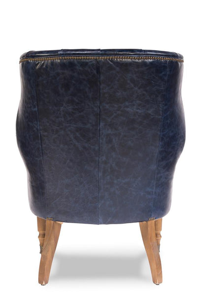Welsh Blue Leather Chair - Salisbury & Manus