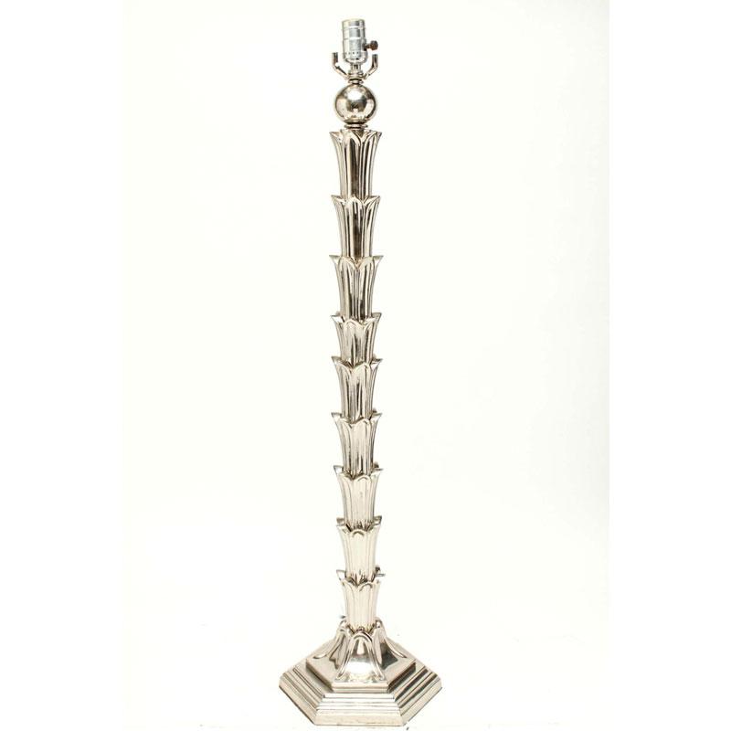 White metal elongated floor lamp - Salisbury & Manus