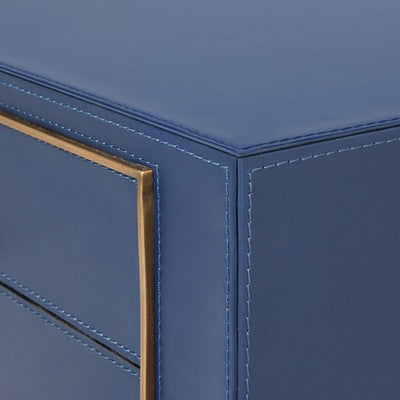 WINCHESTER 2-DRAWER SIDE TABLE, NAVY BLUE