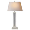 Wright Table Lamp in Polished Nickel and Glass with Natural Paper Shade - Salisbury & Manus