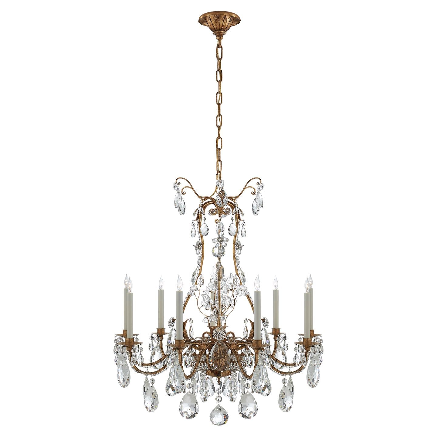Yves Chandelier in Gilded Iron with Crystal - Salisbury & Manus